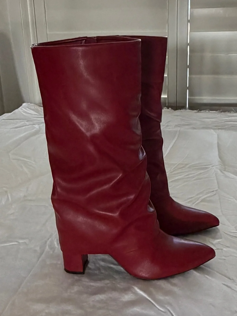 Unisa Burgundy Slouch Over-the-Knee Pointed Boots
